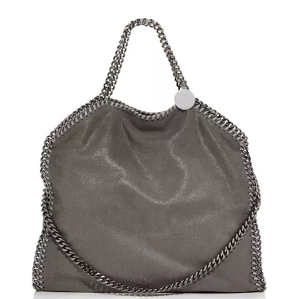 Stella McCartney Falabella Fold Over Tote Large Gray Silver | Dust Bag Included